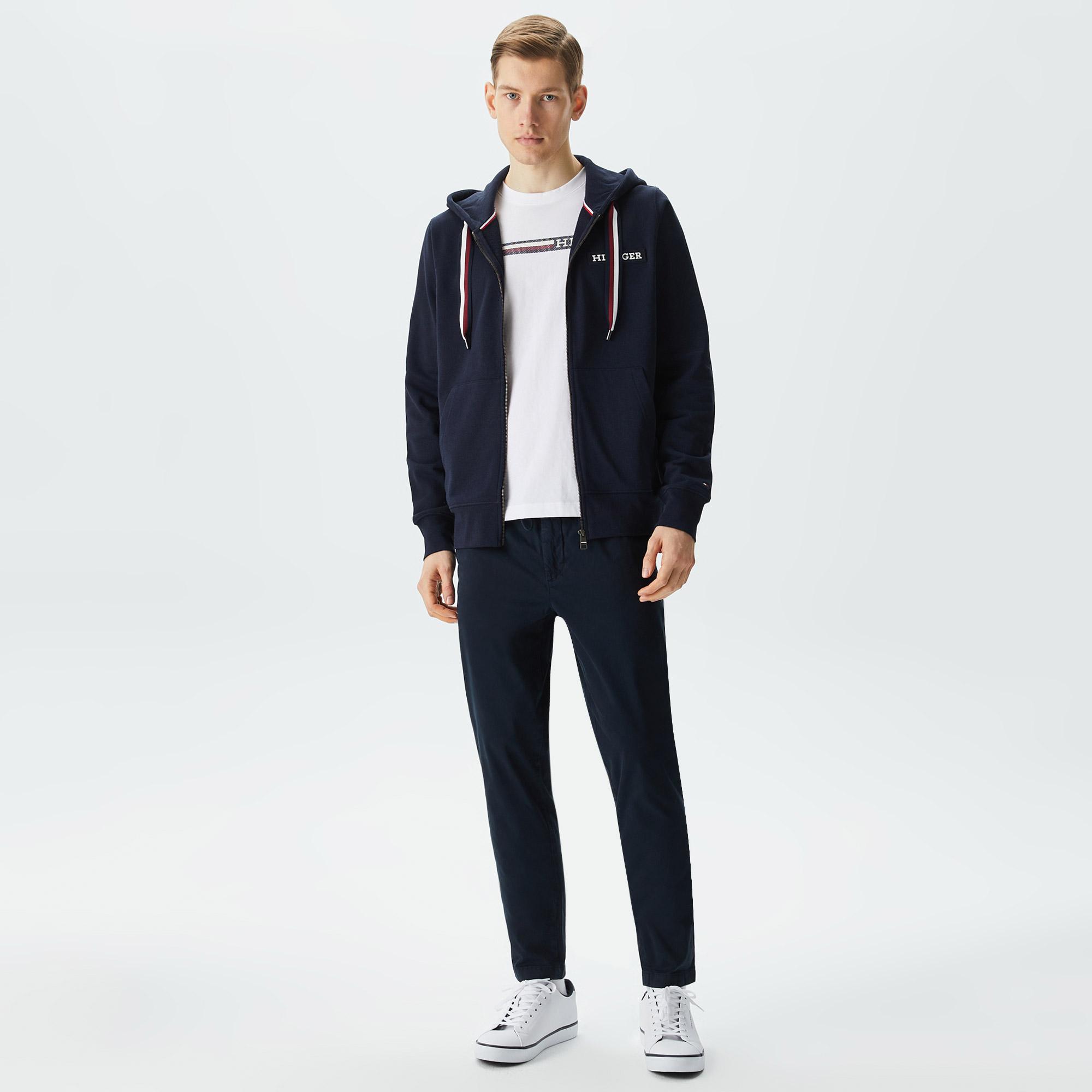Tommy Hilfiger Globalipe Hoodie Zip Erkek Lacivert Sweatshirt