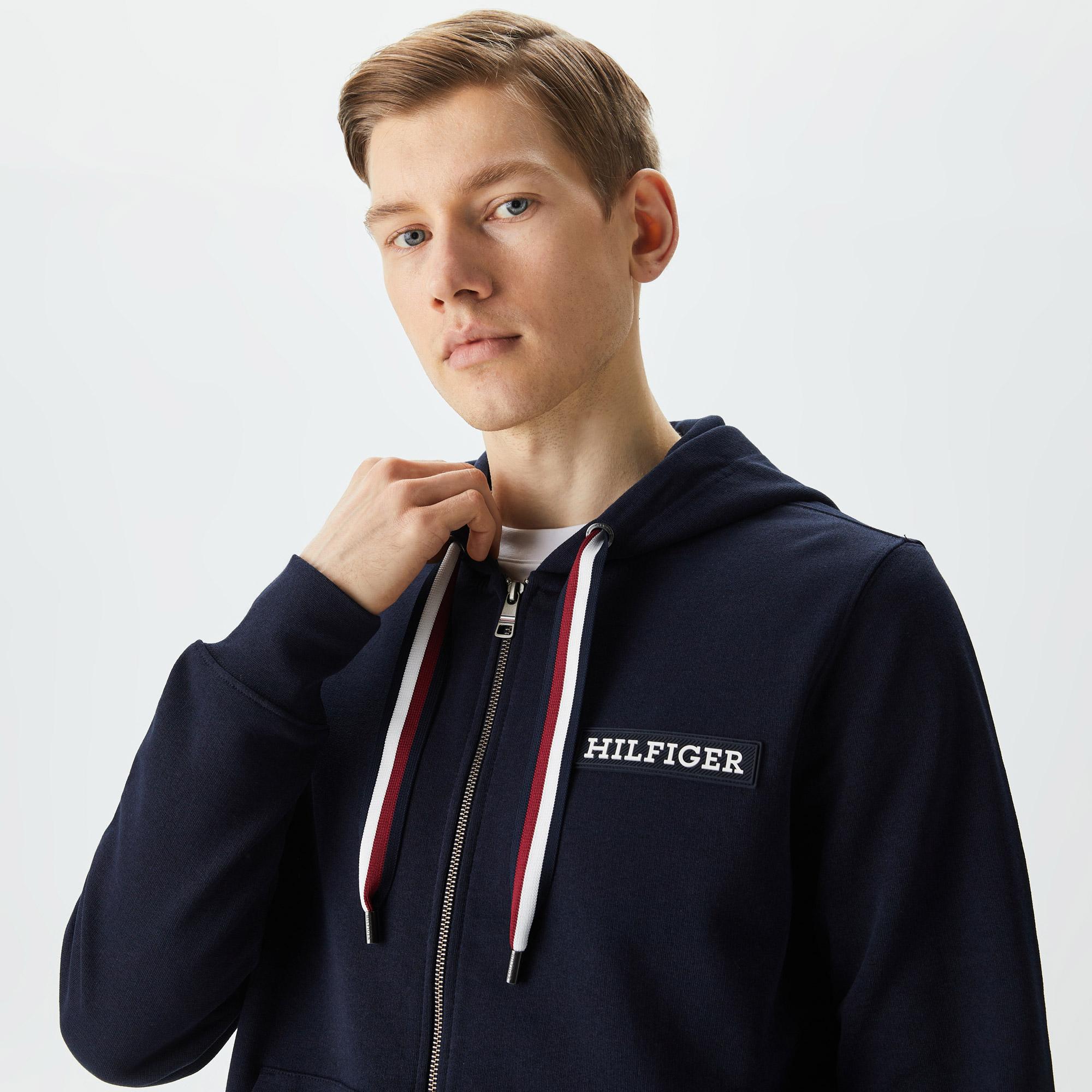 Tommy Hilfiger Globalipe Hoodie Zip Erkek Lacivert Sweatshirt