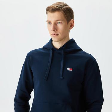  Tommy Jeans Reg Badge Hoodie Erkek Lacivert Sweatshirt