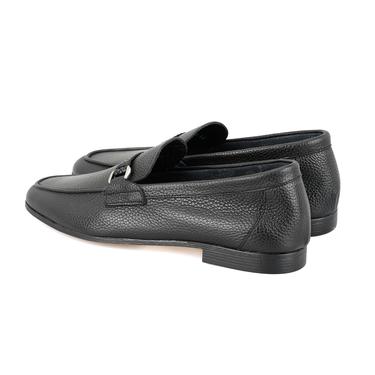  Drake Siyah Erkek Deri Loafer