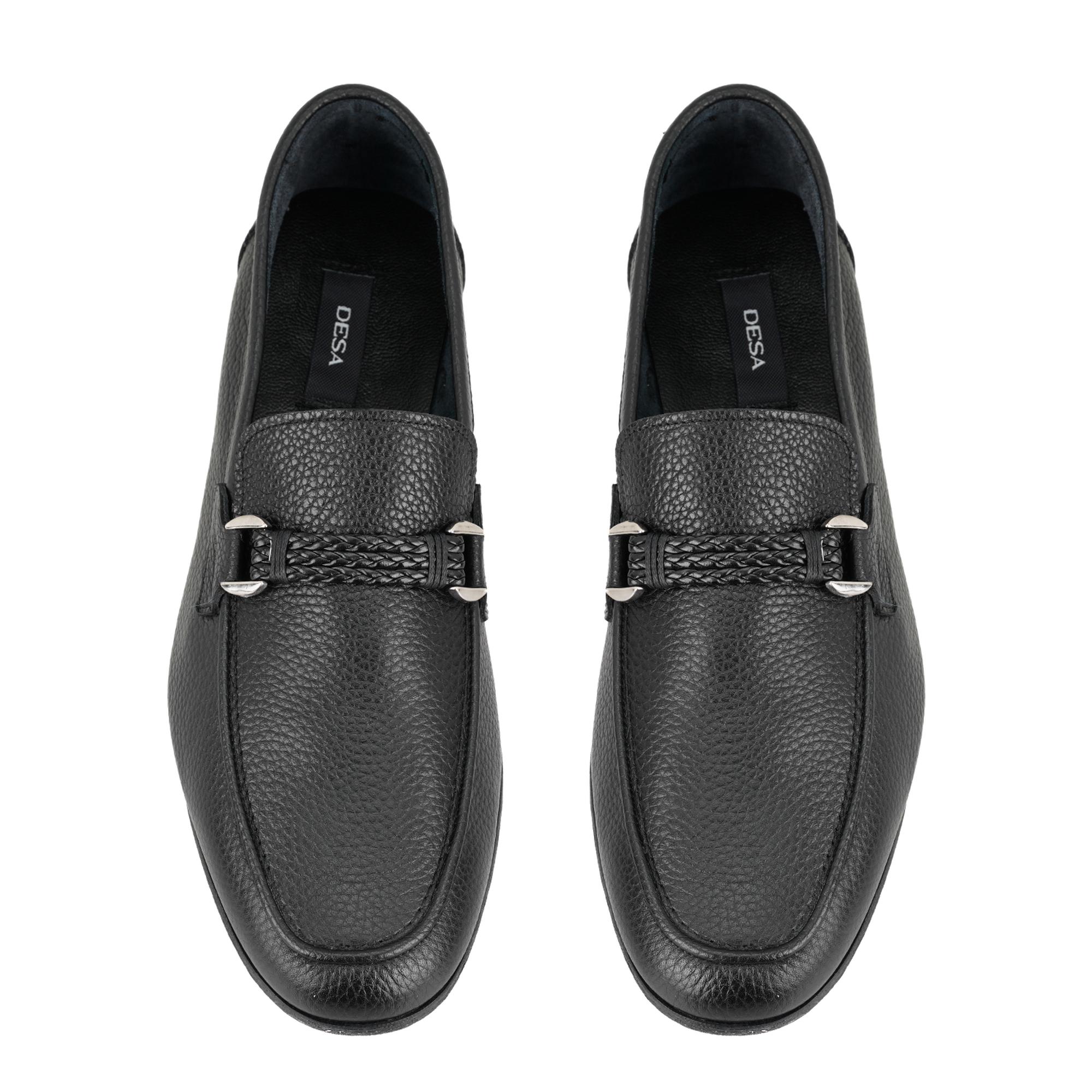 Drake Siyah Erkek Deri Loafer