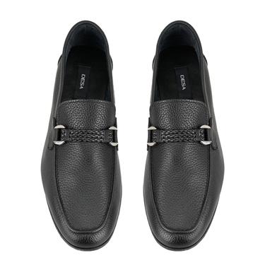  Drake Siyah Erkek Deri Loafer
