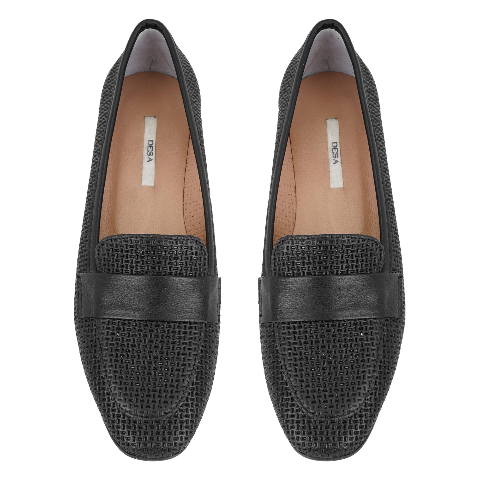 Kadın Siyah Deri Loafer