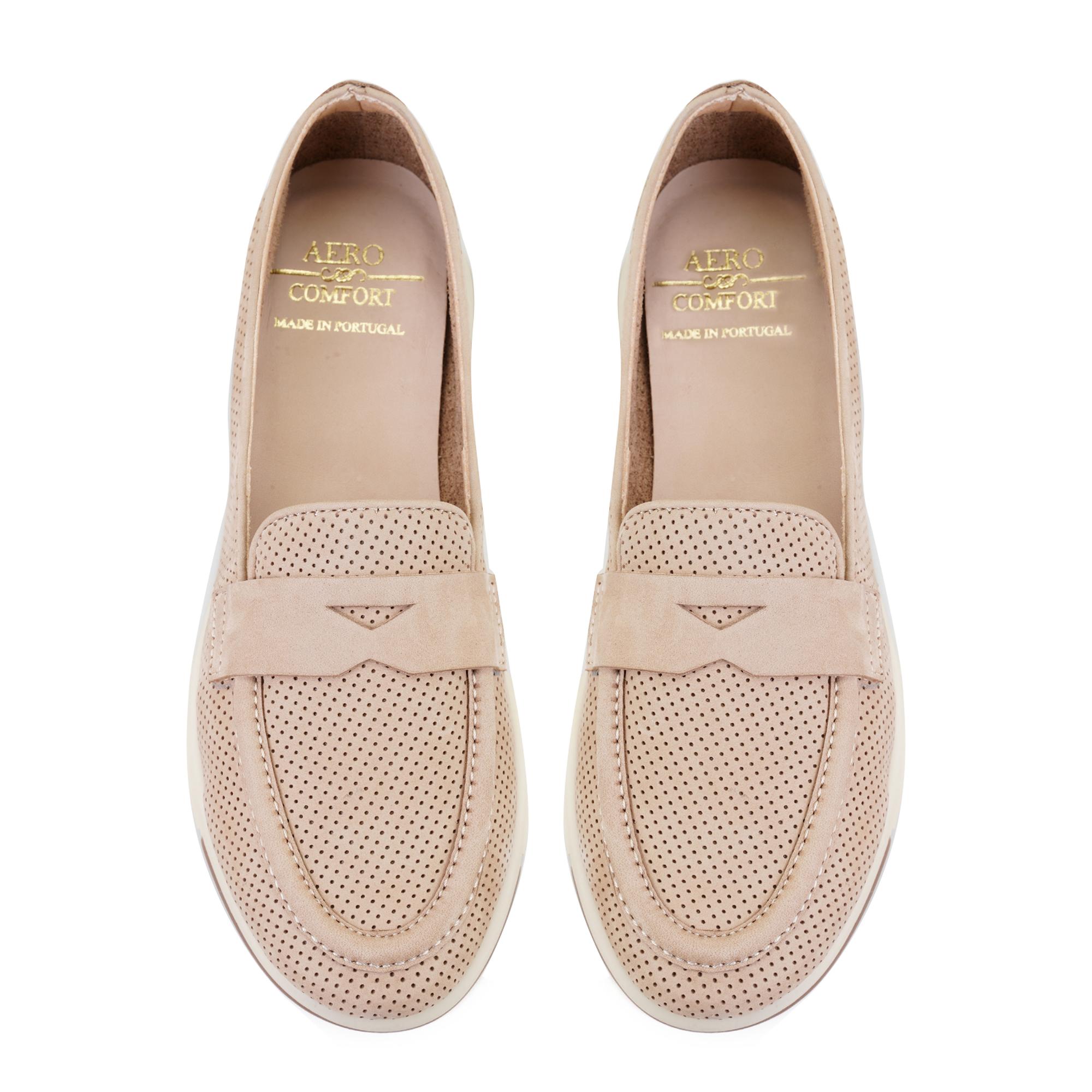 Kadın Bej DesaComfort Deri Loafer