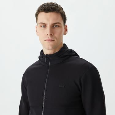  Erkek Regular Fit Kapüşonlu Siyah Sweatshirt