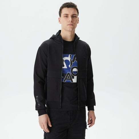  Erkek Regular Fit Kapüşonlu Siyah Sweatshirt