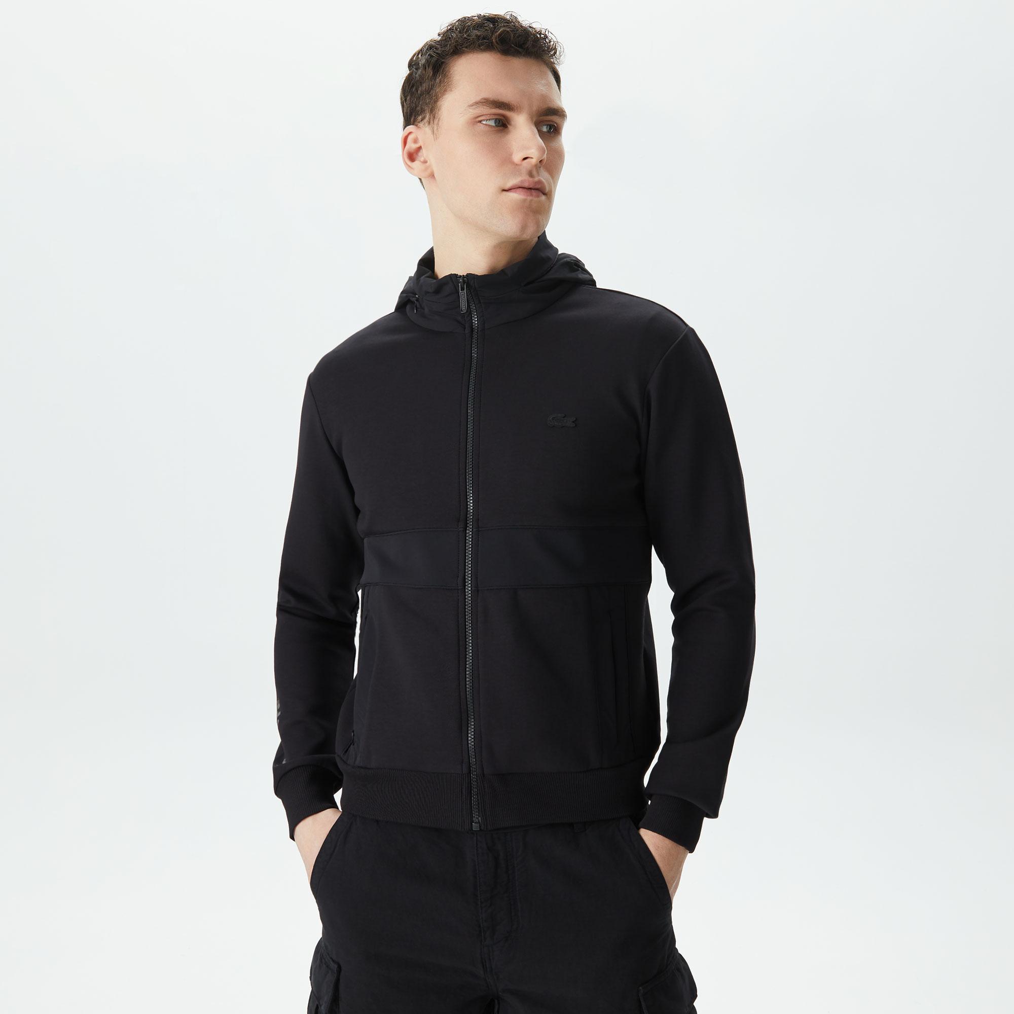 Erkek Regular Fit Kapüşonlu Siyah Sweatshirt