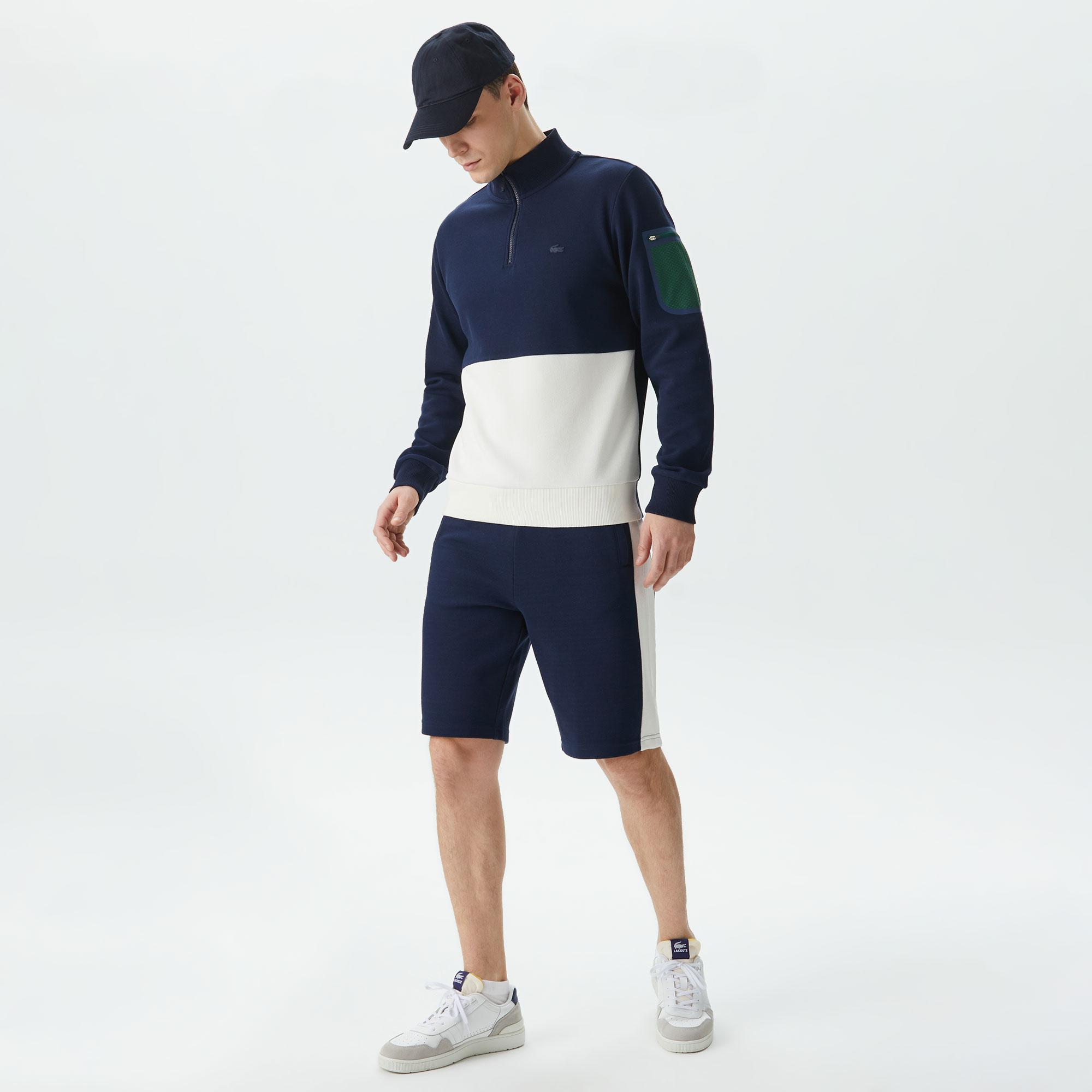 Erkek Relaxed Fit Renk Bloklu Lacivert Şort