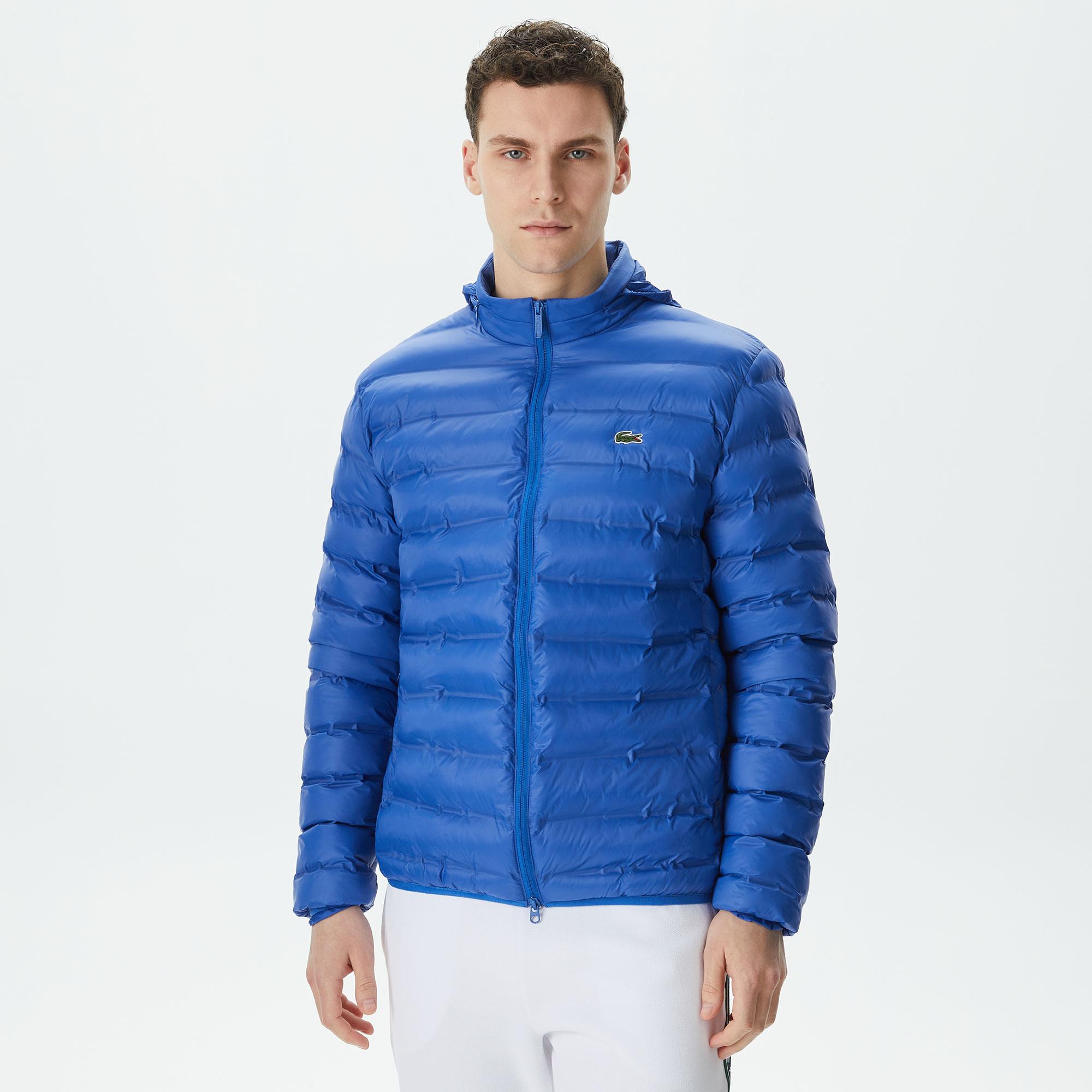 Erkek Kapüşonlu Kapitone Mavi Mont