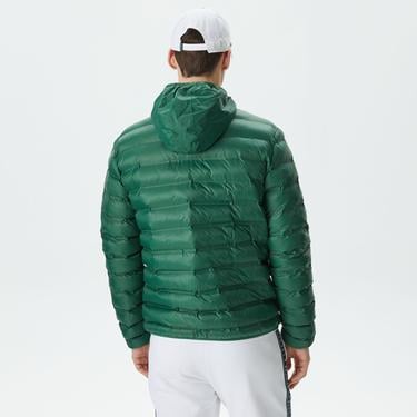  Erkek Kapüşonlu Yeşil Mont