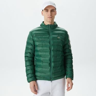  Erkek Kapüşonlu Yeşil Mont