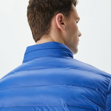  Erkek Kapüşonlu Kapitone Mavi Mont