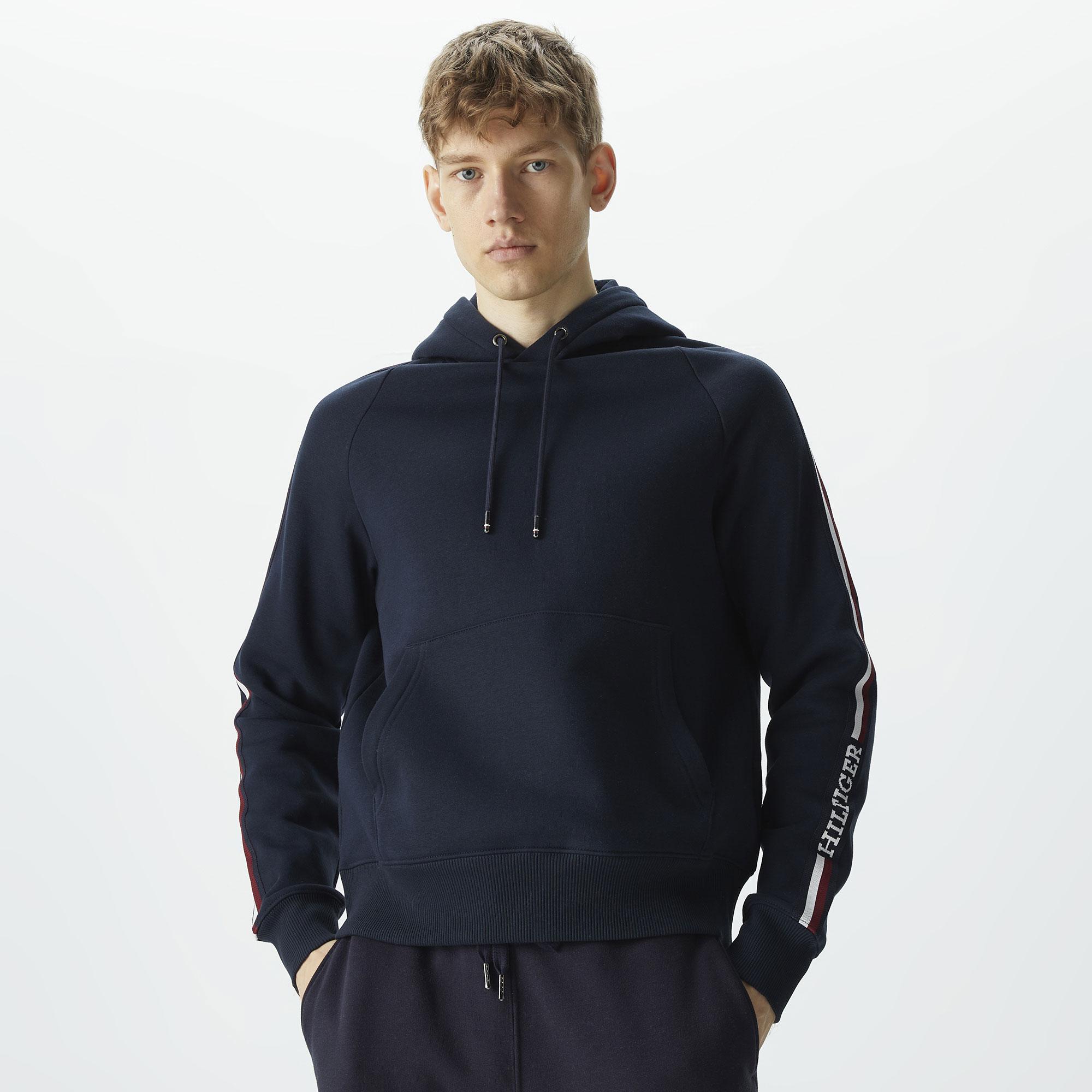 Tommy Hilfiger Globalipe Hoodie Erkek Lacivert Sweatshirt