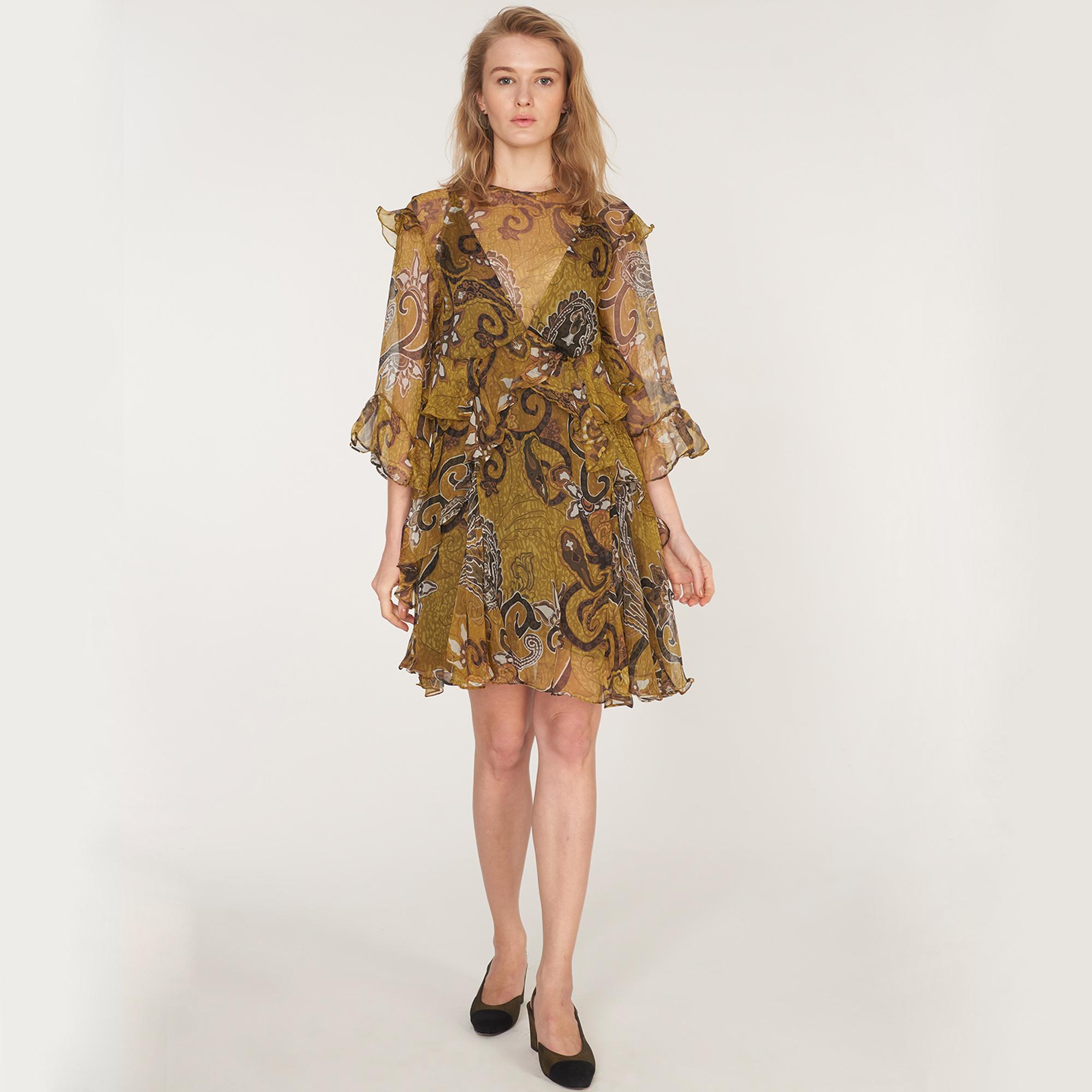 Marais Studio Kaia Yeşil Mini İpek Elbise