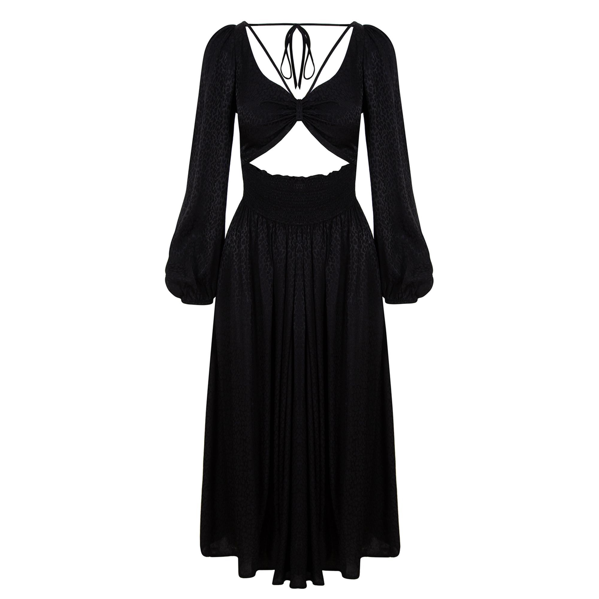 Marais Studio Kadın Nebula Siyah Viskon Cutoutlu Elbise