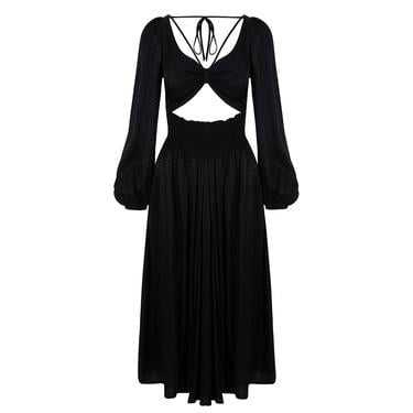  Marais Studio Kadın Nebula Siyah Viskon Cutoutlu Elbise