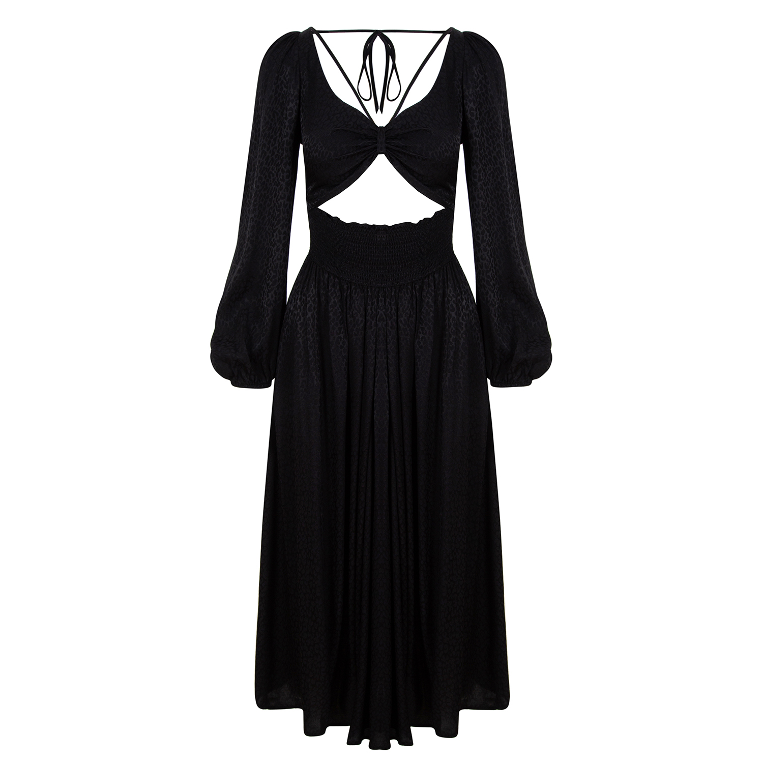  Marais Studio Kadın Nebula Siyah Viskon Cutoutlu Elbise