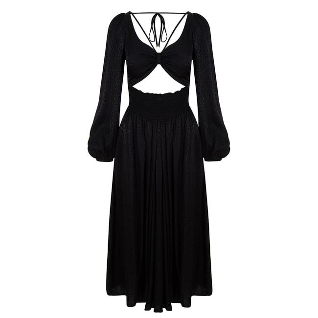  Marais Studio Kadın Nebula Siyah Viskon Cutoutlu Elbise