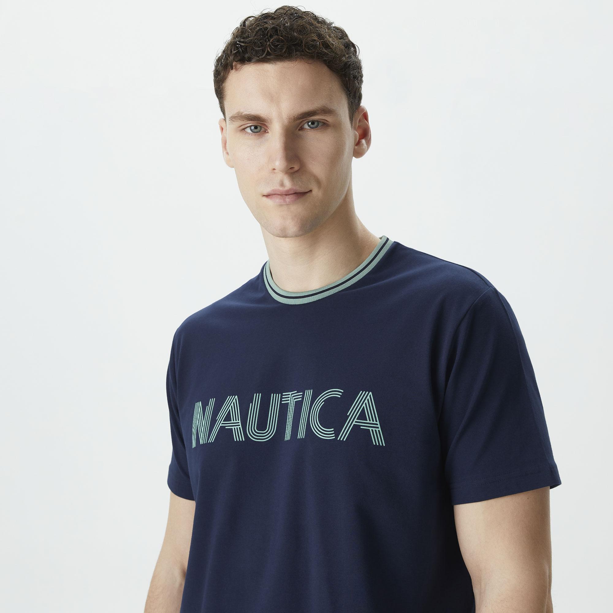 Nautica Erkek Lacivert Standart Fit T-Shirt