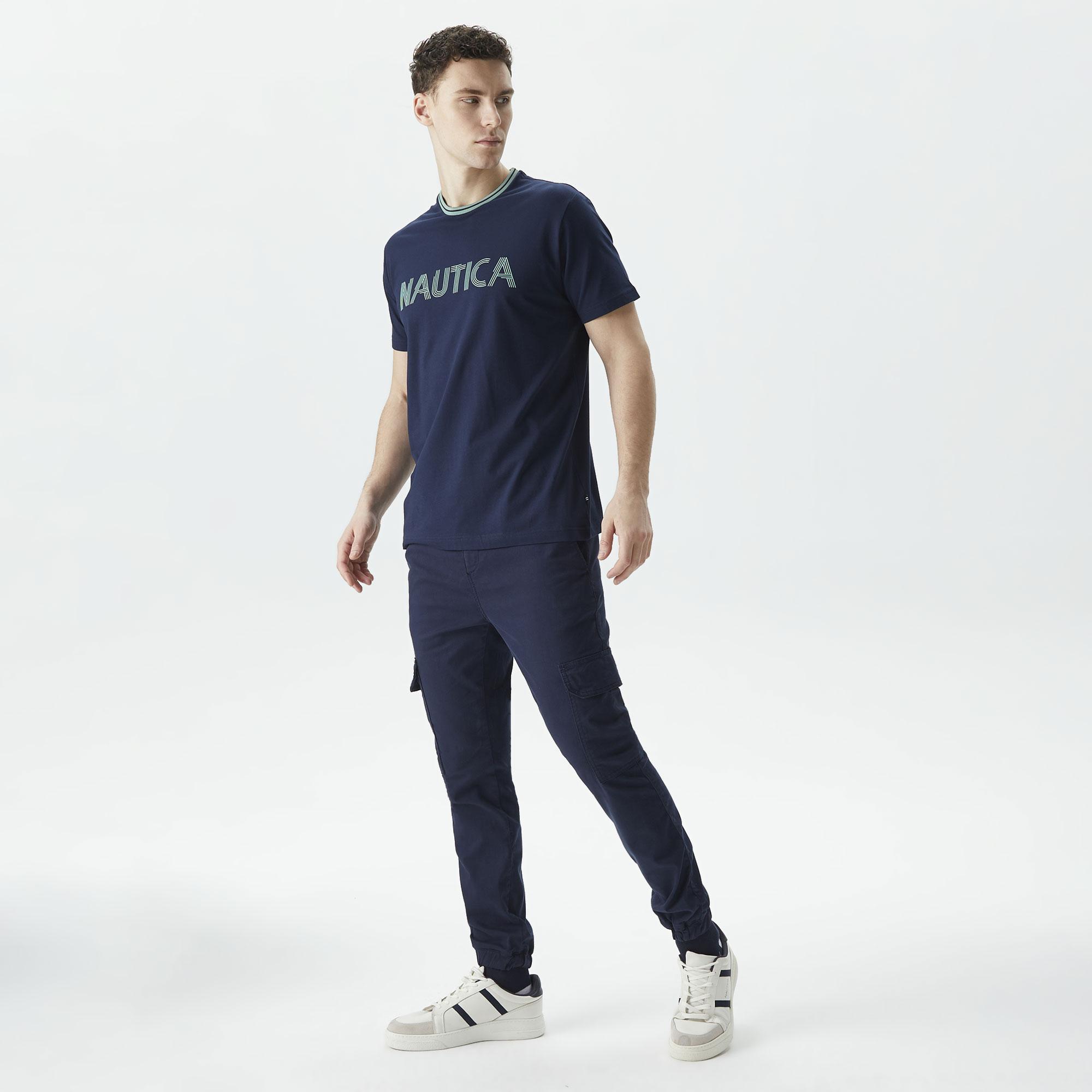 Nautica Erkek Lacivert Standart Fit T-Shirt