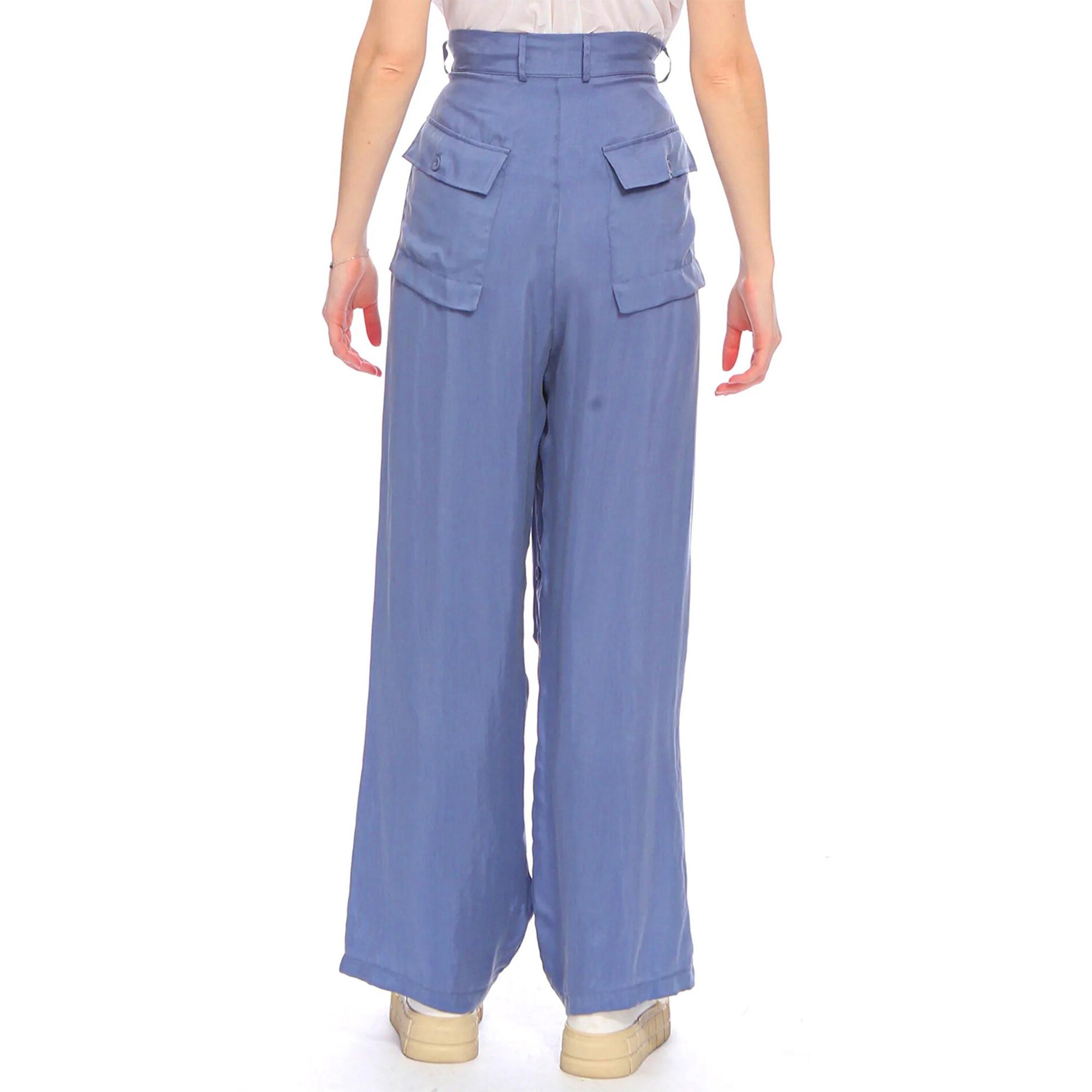 Marais Studio Kadın Lugana Blue Vegan Oversize Pantolon
