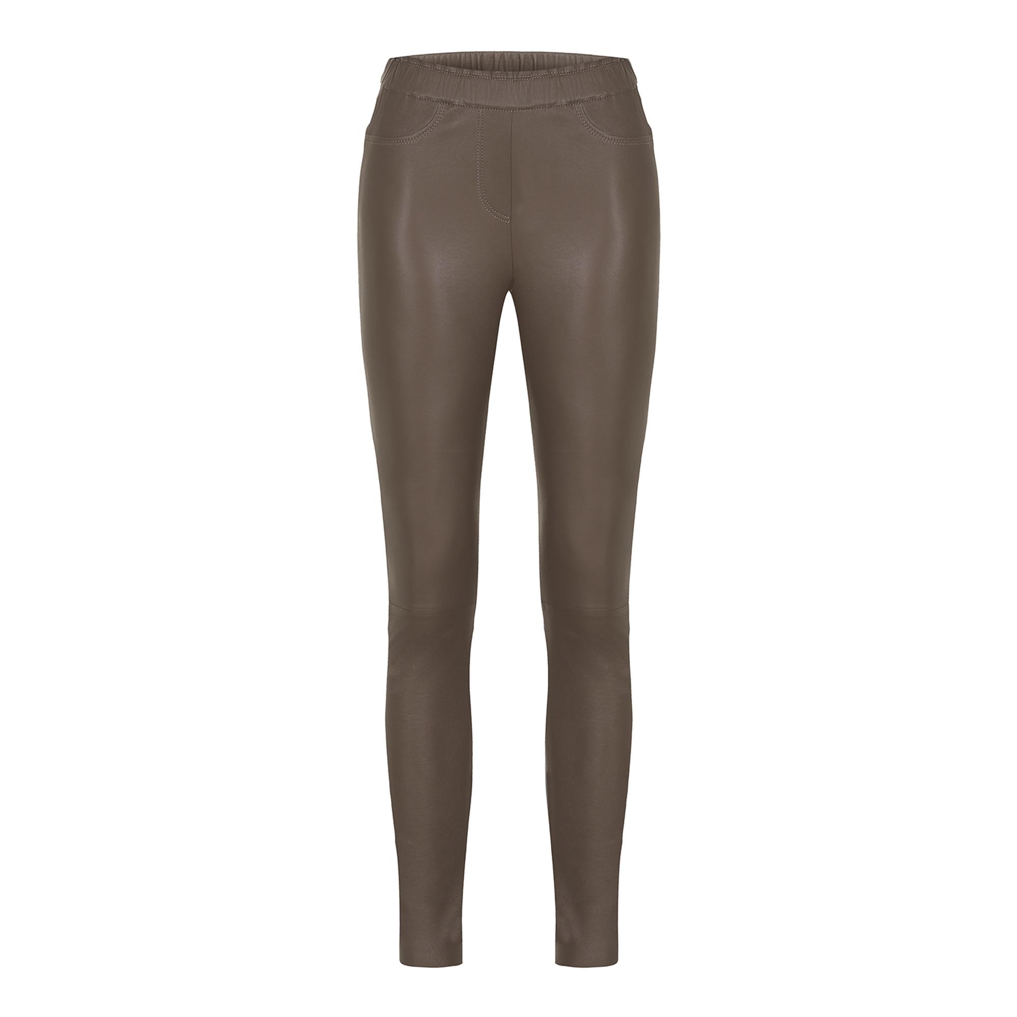 Marais Studio Kadın The Legging Deri Stretch Pantolon Taupe Rengi