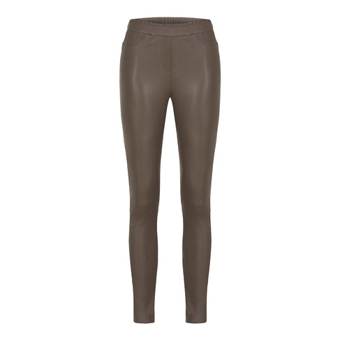  Marais Studio Kadın The Legging Deri Stretch Pantolon Taupe Rengi