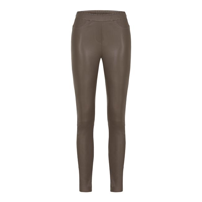  Marais Studio Kadın The Legging Deri Stretch Pantolon Taupe Rengi