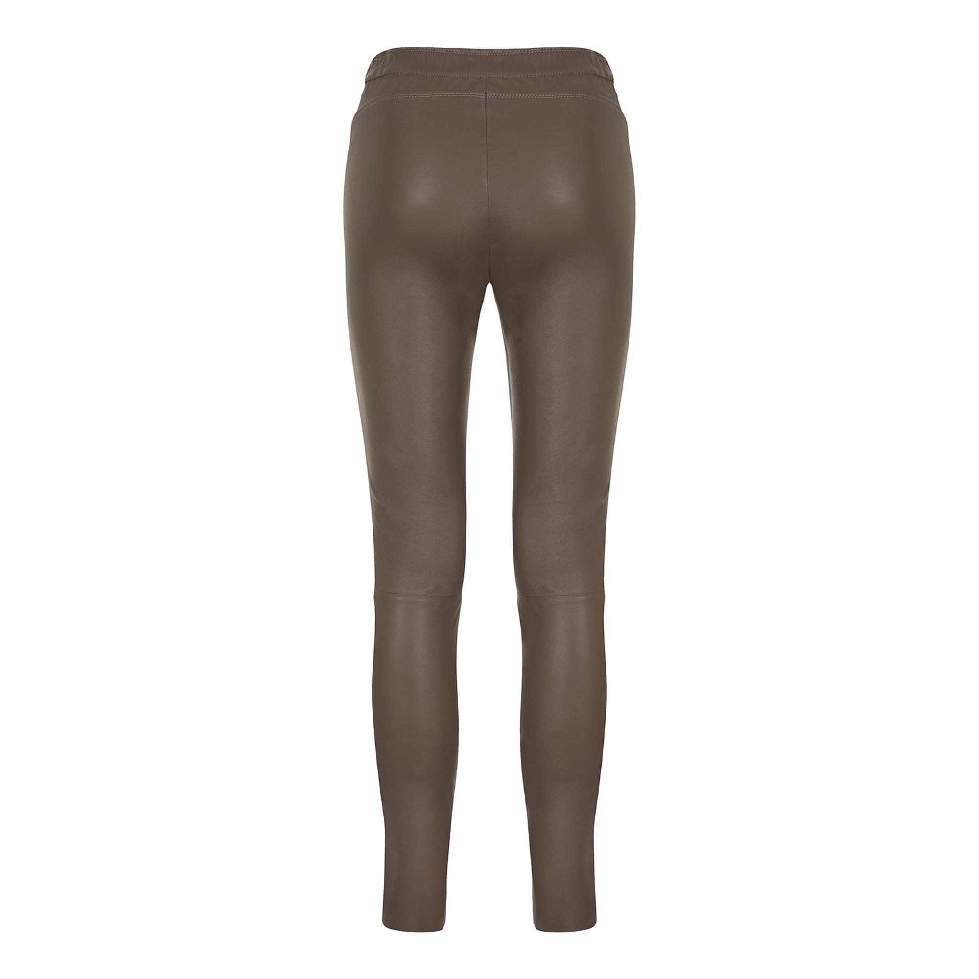 Marais Studio Kadın The Legging Deri Stretch Pantolon Taupe Rengi