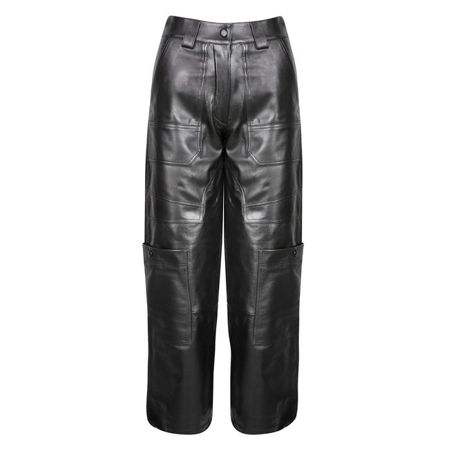  Marais Studio Kadin Gaia Kargo Deri Panotlon Siyah