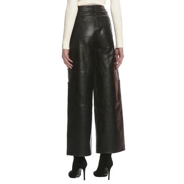  Marais Studio Kadin Gaia Kargo Deri Panotlon Siyah