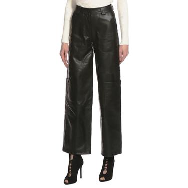  Marais Studio Kadin Gaia Kargo Deri Panotlon Siyah