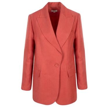  Marais Studio Kadın Barolo Vegan Keten Blazer Coral