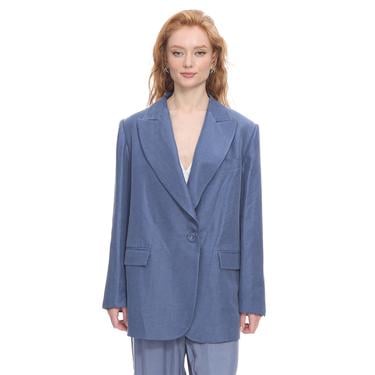  Marais Studio Kadın Barolo Vegan Keten Blazer Mavi