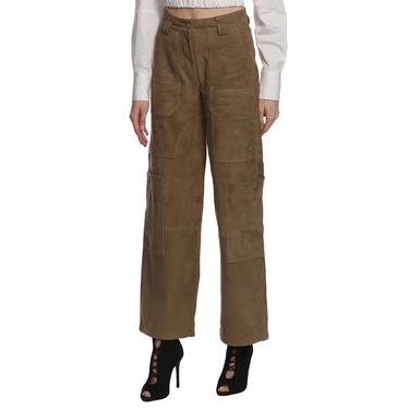  Marais Studio Kadin Gaia Kargo Deri Panotlon Yeşil