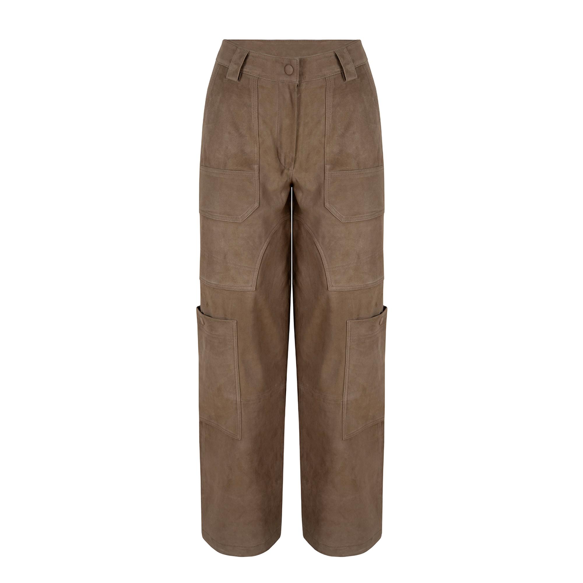 Marais Studio Kadin Gaia Kargo Deri Panotlon Yeşil