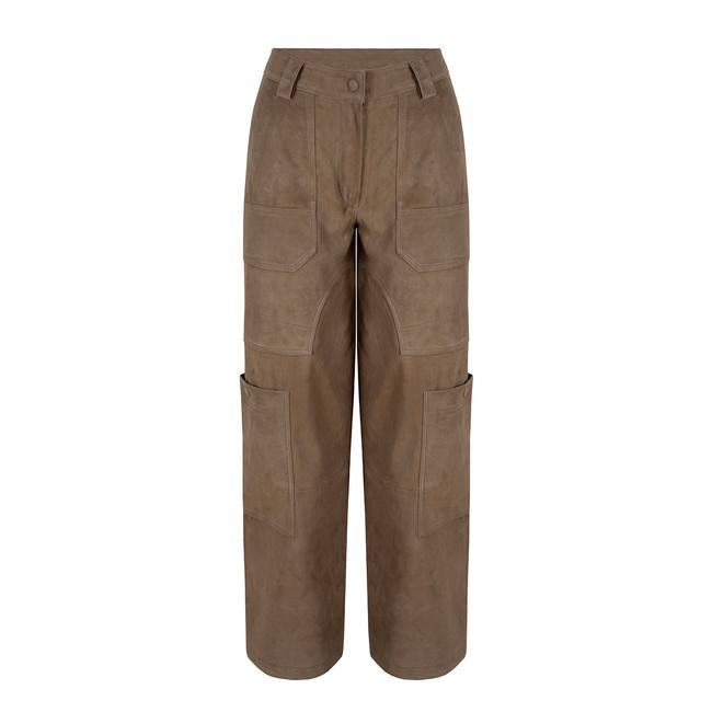  Marais Studio Kadin Gaia Kargo Deri Panotlon Yeşil