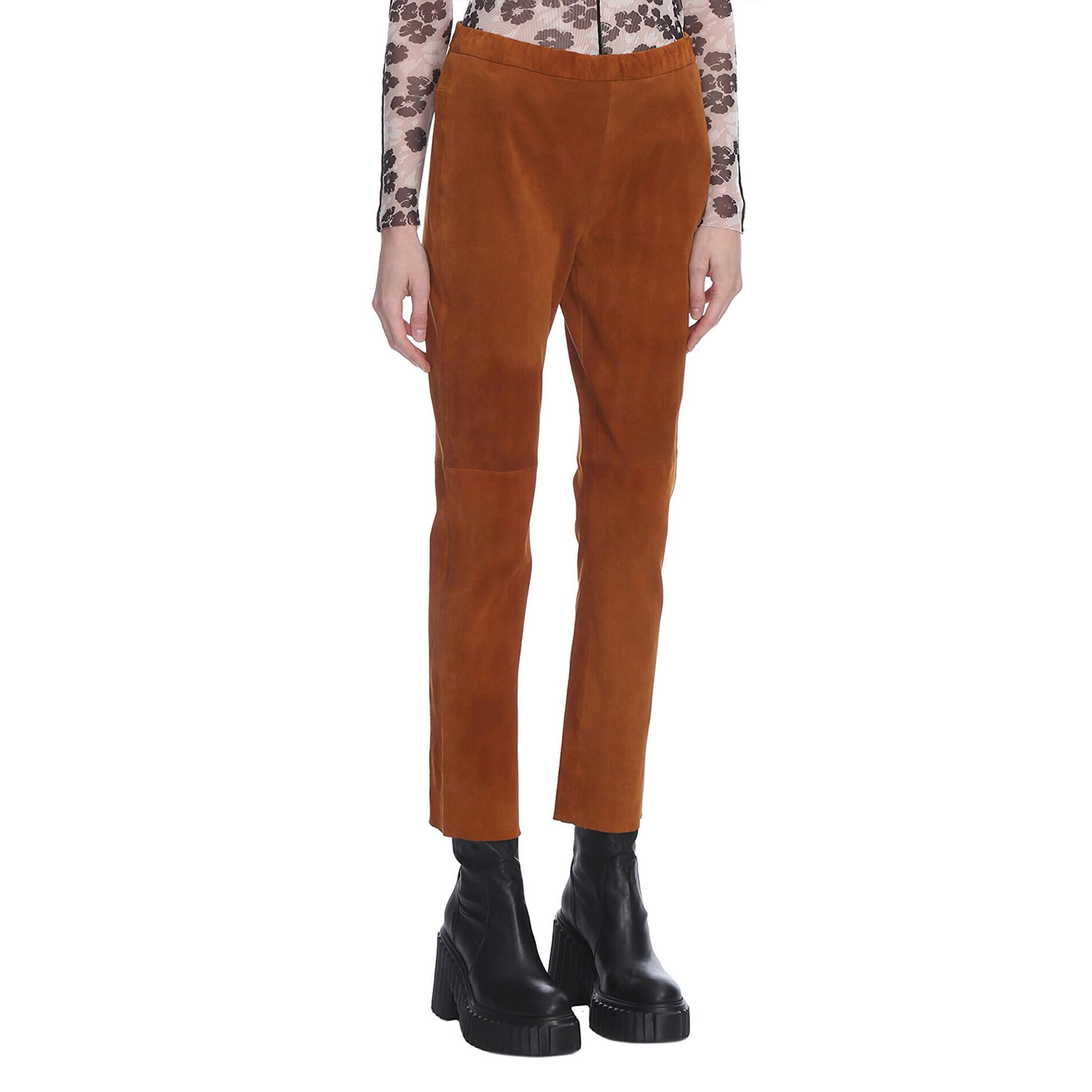 Marais Studio Kadın The Legging Deri Stretch Pantolon Konyak Rengi Güderi