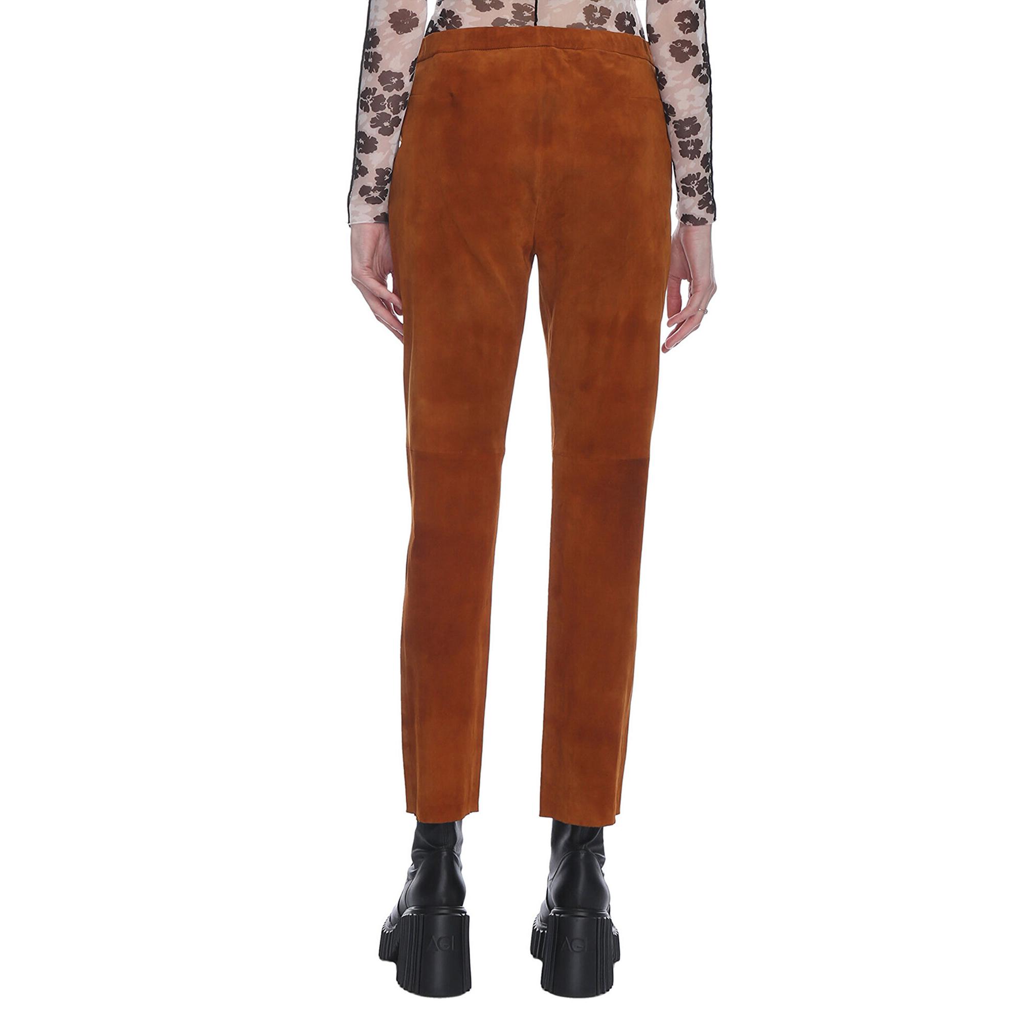 Marais Studio Kadın The Legging Deri Stretch Pantolon Konyak Rengi Güderi