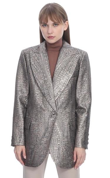  Marais Studio Kadın Copelli Jakar Blazer Gümüş