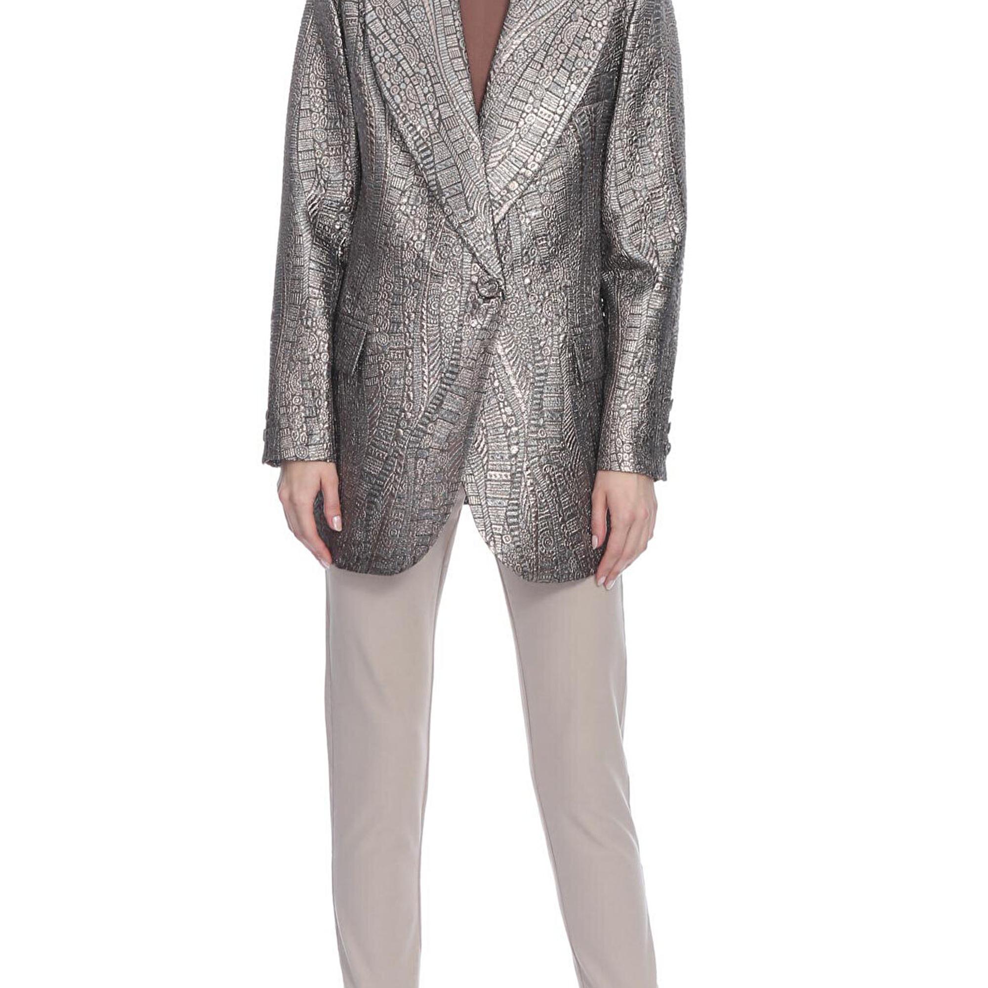 Marais Studio Kadın Copelli Jakar Blazer Gümüş