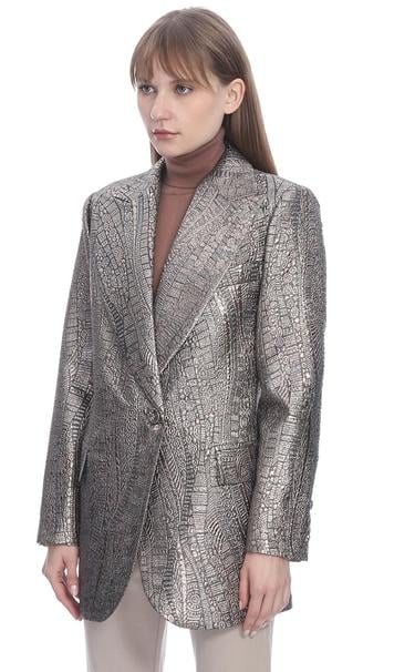  Marais Studio Kadın Copelli Jakar Blazer Gümüş