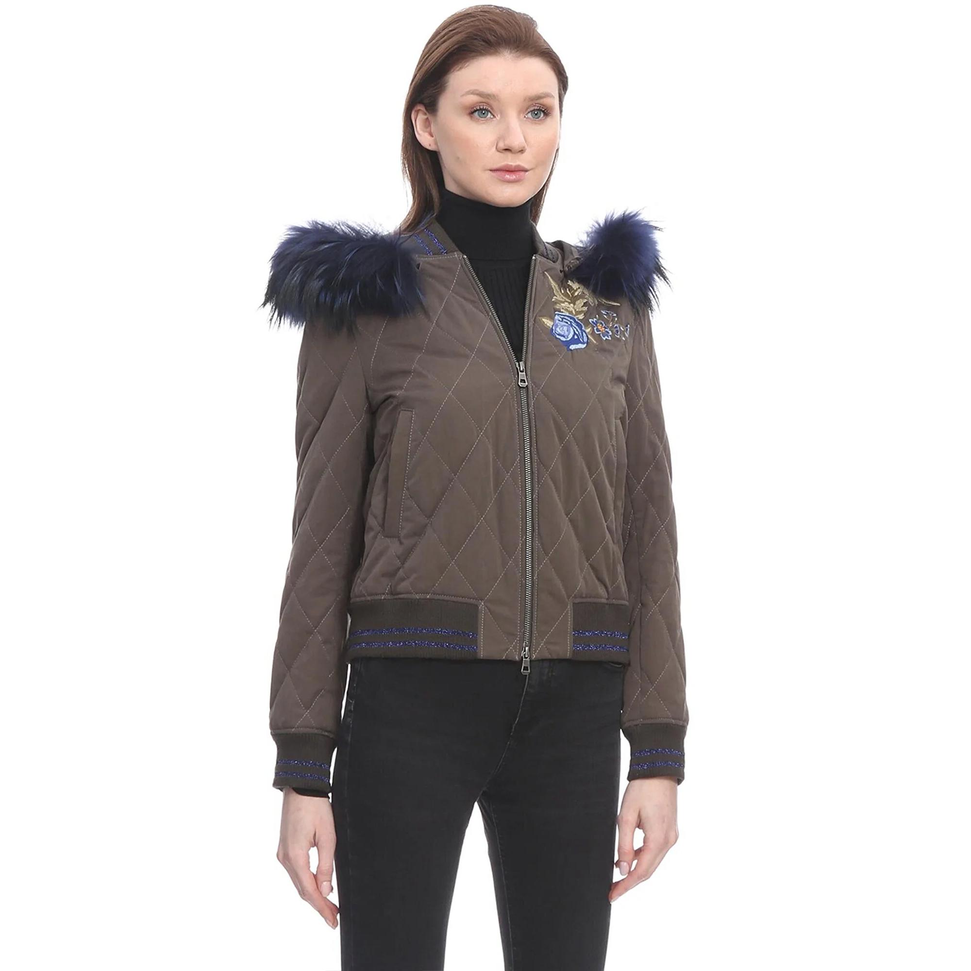 Marais Studio Kadin Miss Fancy Blue Kürklü Ceket