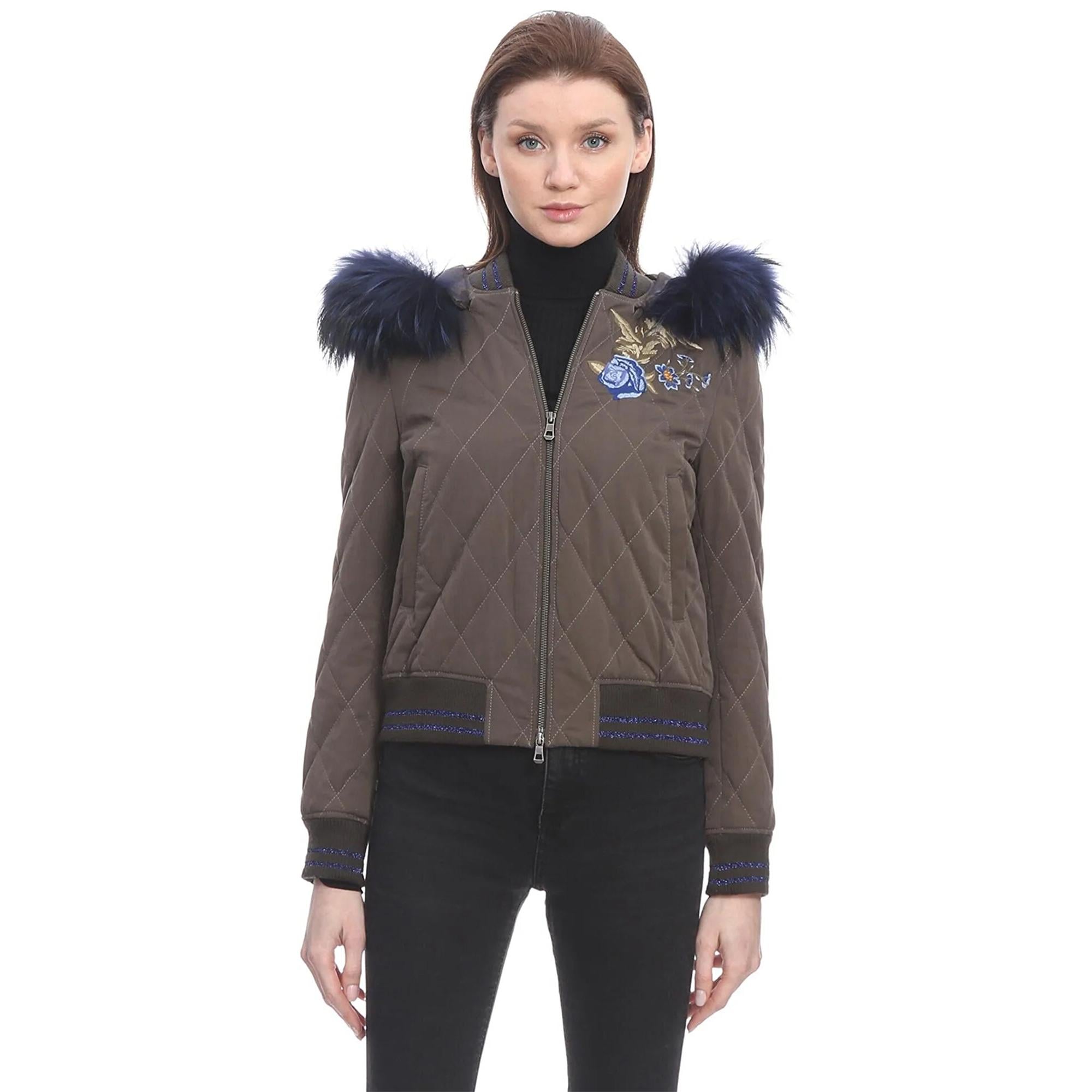 Marais Studio Kadin Miss Fancy Blue Kürklü Ceket