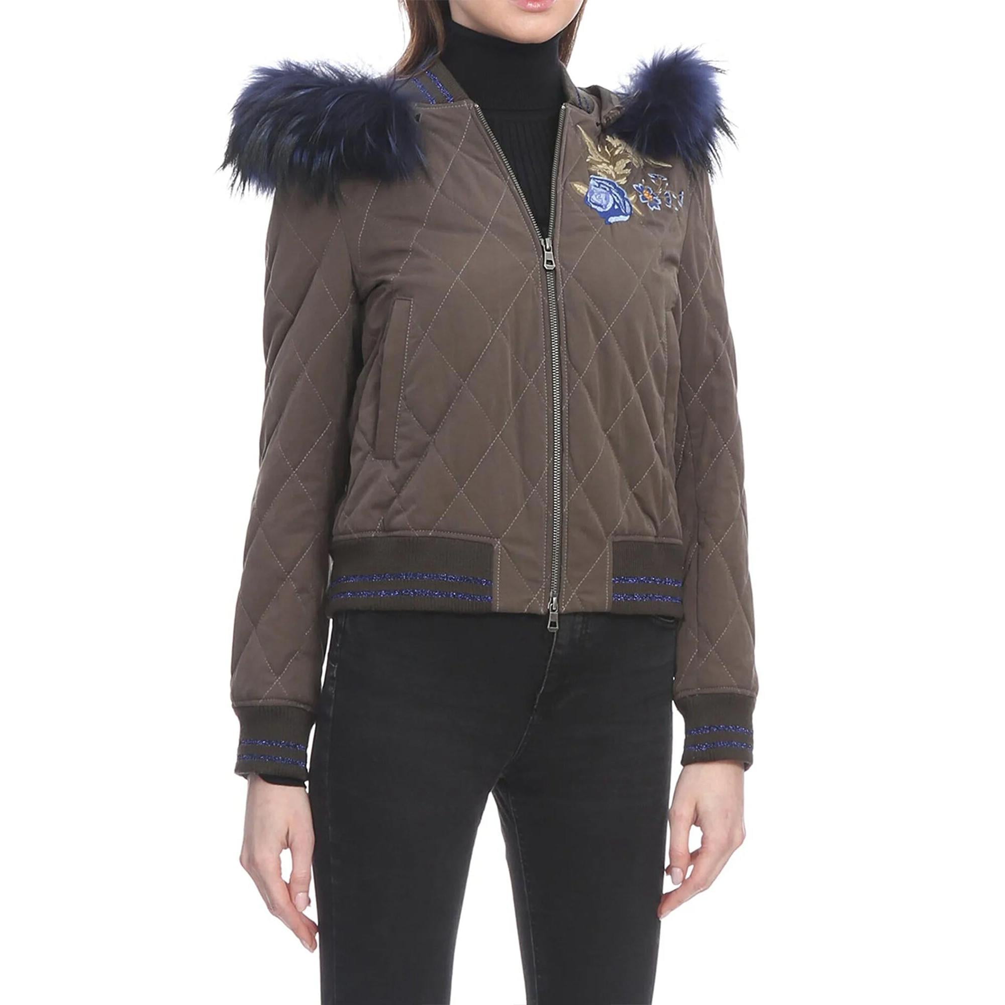 Marais Studio Kadin Miss Fancy Blue Kürklü Ceket