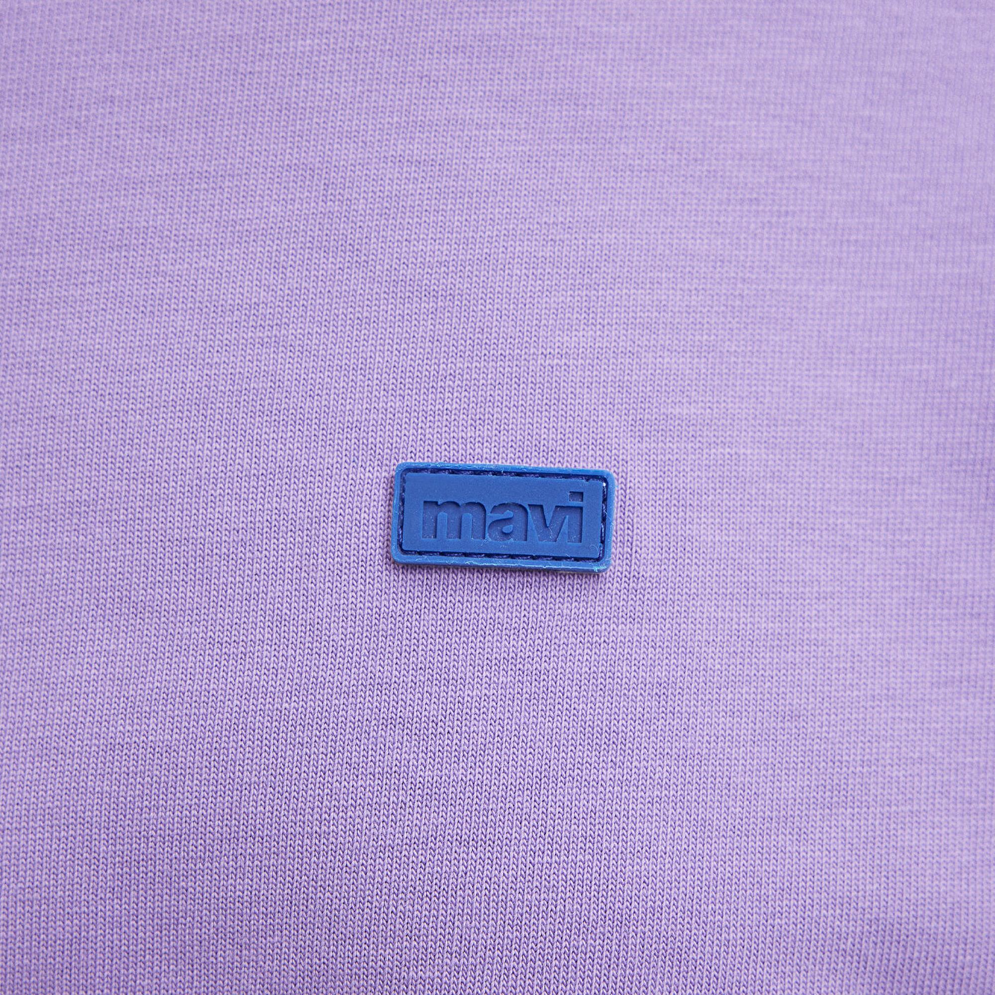 Mavi Bisiklet Yaka Basic Mor Crop Tişört Crop / Kısa Kesim 1612187-70506