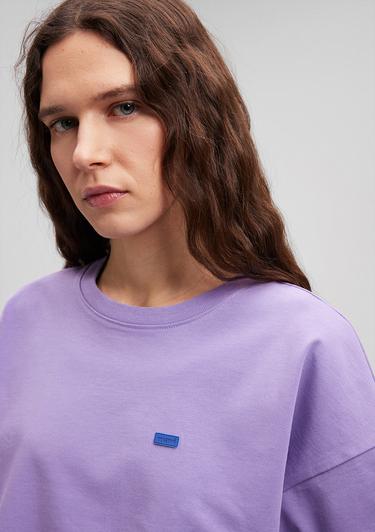  Mavi Bisiklet Yaka Basic Mor Crop Tişört Crop / Kısa Kesim 1612187-70506