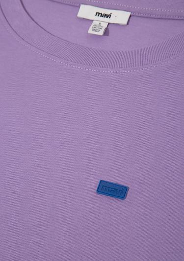  Mavi Bisiklet Yaka Basic Mor Crop Tişört Crop / Kısa Kesim 1612187-70506