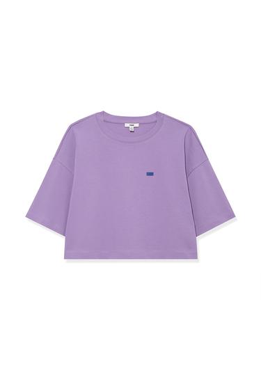  Mavi Bisiklet Yaka Basic Mor Crop Tişört Crop / Kısa Kesim 1612187-70506