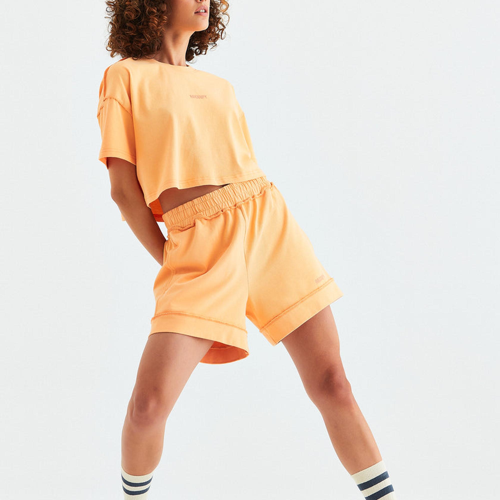 Rockupy Kadın Lara Turuncu Crop Tshirt